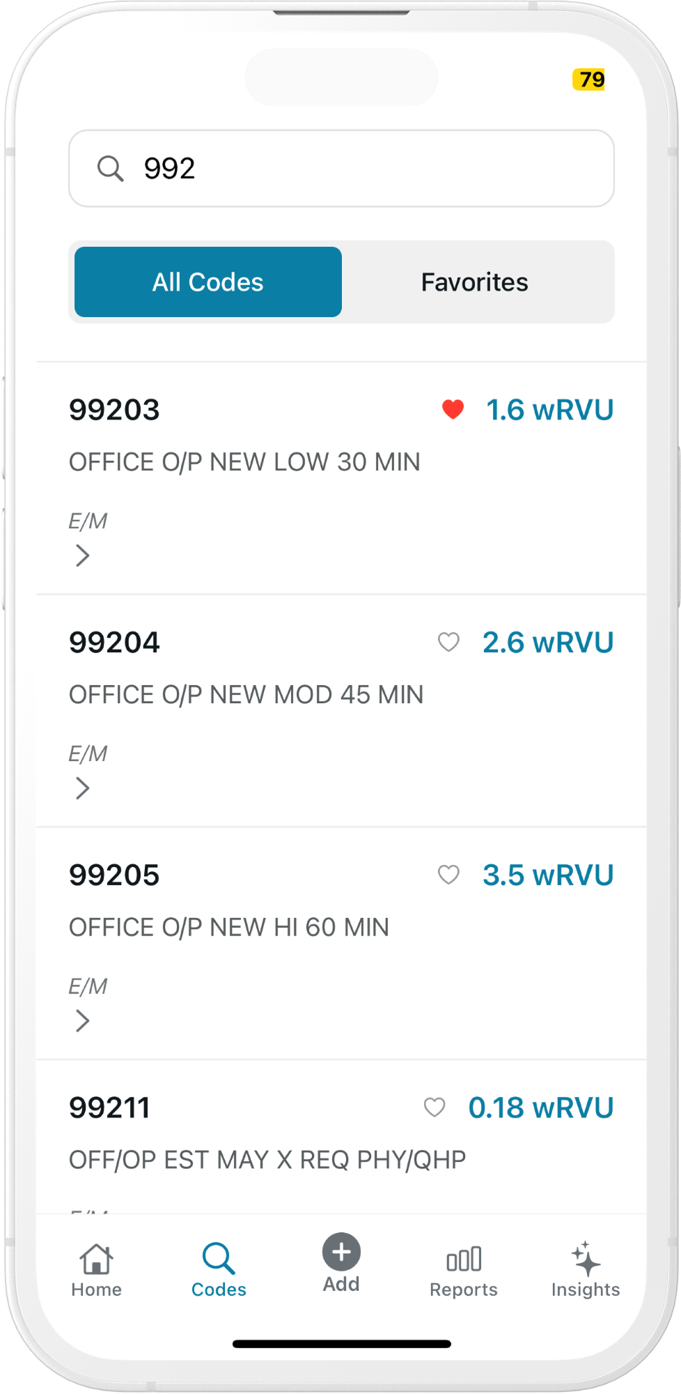 RVU Tracker code search interface