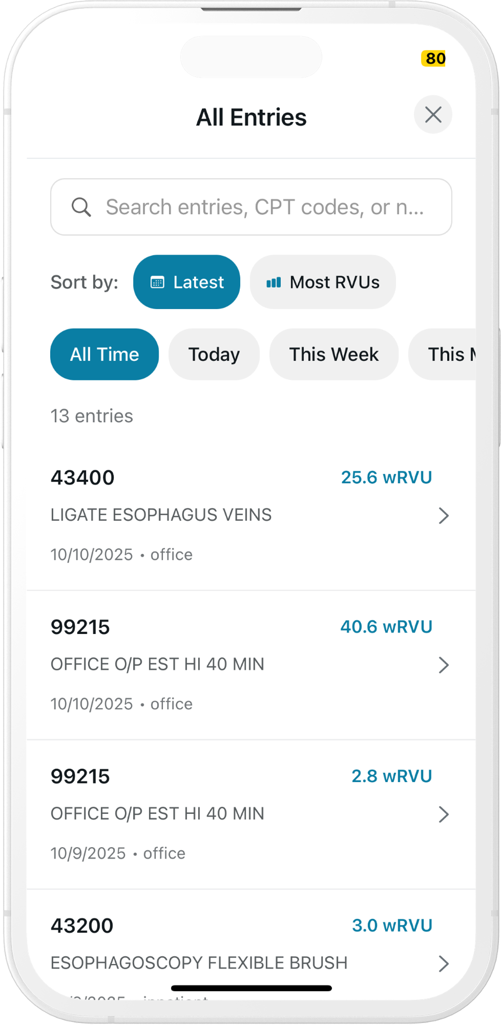 RVU Tracker analytics dashboard